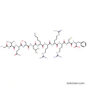 Molecular Structure of 146472-05-1 (L-Phenylalanine,
glycyl-L-valyl-L-glutaminyl-L-seryl-L-leucyl-L-lysyl-L-arginyl-L-arginyl-L-argin
yl-L-cysteinyl-)