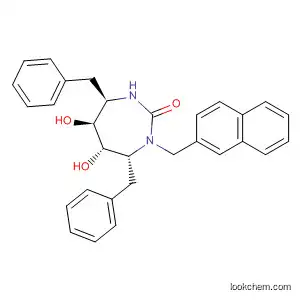 Molecular Structure of 153182-91-3 (2H-1,3-Diazepin-2-one,
hexahydro-5,6-dihydroxy-1-(2-naphthalenylmethyl)-4,7-bis(phenylmethyl
)-, (4R,5S,6S,7R)-)