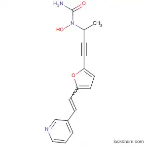 Urea,
N-hydroxy-N-[1-methyl-3-[5-[2-(3-pyridinyl)ethenyl]-2-furanyl]-2-propynyl]
-