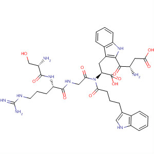 Molecular Structure of 158183-54-1 (L-Tryptophan,
N-[4-(1H-indol-3-yl)-1-oxobutyl]-L-seryl-L-arginylglycyl-L-a-aspartyl-)