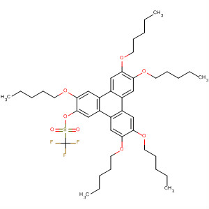 Molecular Structure of 166332-31-6 (Methanesulfonic acid, trifluoro-,
3,6,7,10,11-pentakis(pentyloxy)-2-triphenylenyl ester)