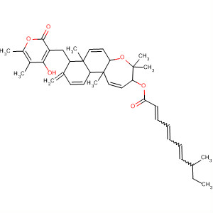 Molecular Structure of 169107-91-9 (2,4,6-Decatrienoic acid, 8-methyl-,
tetradecahydro-8-[(4-hydroxy-5,6-dimethyl-2-oxo-2H-pyran-3-yl)methyl]-
4,4,7a,11b-tetramethyl-9-methylenenaphth[2,1-b]oxepin-3-yl ester)