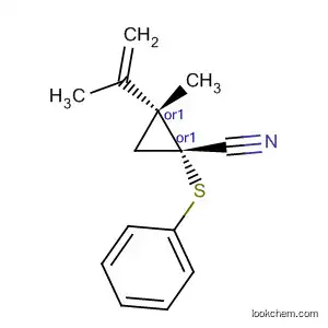 Molecular Structure of 169612-61-7 (Cyclopropanecarbonitrile, 2-methyl-2-(1-methylethenyl)-1-(phenylthio)-,
(1R,2R)-rel-)