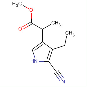 Molecular Structure of 172794-63-7 (1H-Pyrrole-3-propanoic acid, 5-cyano-4-ethyl-, methyl ester)