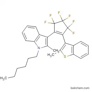 Molecular Structure of 178243-90-8 (1H-Indole,
3-[3,3,4,4,5,5-hexafluoro-2-(2-methylbenzo[b]thien-3-yl)-1-cyclopenten-
1-yl]-1-hexyl-2-methyl-)
