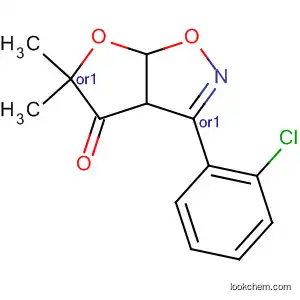 Molecular Structure of 183385-85-5 (Furo[3,2-d]isoxazol-4(5H)-one,
3-(2-chlorophenyl)-3a,6a-dihydro-5,5-dimethyl-, cis-)