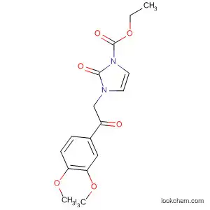 Molecular Structure of 183588-65-0 (1H-Imidazole-1-carboxylic acid,
3-[2-(3,4-dimethoxyphenyl)-2-oxoethyl]-2,3-dihydro-2-oxo-, ethyl ester)