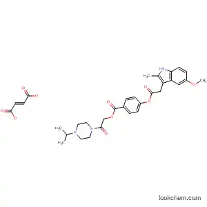 Molecular Structure of 183591-36-8 (1H-Indole-3-acetic acid, 5-methoxy-2-methyl-,
4-[[2-[4-(1-methylethyl)-1-piperazinyl]-2-oxoethoxy]carbonyl]phenyl
ester, (2E)-2-butenedioate (1:1))