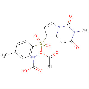 Molecular Structure of 183605-49-4 (Carbamic acid, [(4-methylphenyl)sulfonyl]-,
octahydro-2-methyl-1,3-dioxopyrrolo[1,2-c]pyrimidin-5-yl ester, cis-)