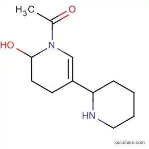 Molecular Structure of 183628-83-3 (Pyridine, 1-acetyl-1,2,3,4-tetrahydrohydroxy-5-(2-piperidinyl)-, (R)-)