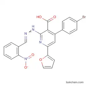 Molecular Structure of 183675-60-7 (3-Pyridinecarboxylic acid,
4-(4-bromophenyl)-6-(2-furanyl)-2-[[(2-nitrophenyl)methylene]hydrazino]-)