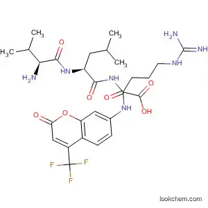Molecular Structure of 94787-67-4 (L-Argininamide,
D-valyl-L-leucyl-N-[2-oxo-4-(trifluoromethyl)-2H-1-benzopyran-7-yl]-)