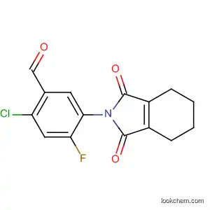 Molecular Structure of 99329-78-9 (Benzaldehyde,
2-chloro-4-fluoro-5-(1,3,4,5,6,7-hexahydro-1,3-dioxo-2H-isoindol-2-yl)-)