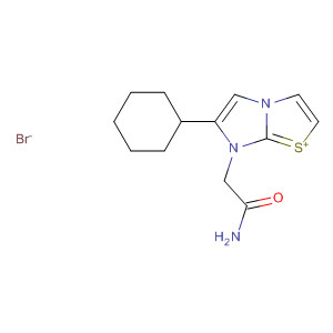 Molecular Structure of 99816-99-6 (Imidazo[2,1-b]thiazolium,
7-(2-amino-2-oxoethyl)-2,3,5,6-tetrahydro-6-phenyl-, bromide)
