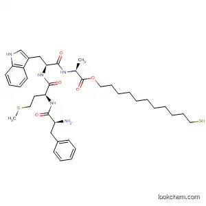 Molecular Structure of 184017-01-4 (L-Alanine, L-phenylalanyl-L-methionyl-L-tryptophyl-, 11-mercaptoundecyl
ester)