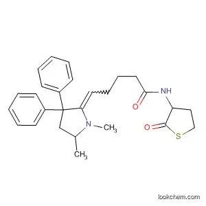 Molecular Structure of 184093-42-3 (Pentanamide,
5-(1,5-dimethyl-3,3-diphenyl-2-pyrrolidinylidene)-N-(tetrahydro-2-oxo-3-
thienyl)-)