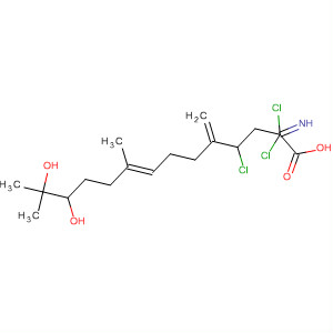 Molecular Structure of 184173-51-1 (Carbonimidic dichloride,
[(6E)-2-chloro-10,11-dihydroxy-7,11-dimethyl-3-methylene-6-dodecenyl
]-)