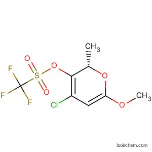 Molecular Structure of 184778-24-3 (Methanesulfonic acid, trifluoro-,
(2S,3S,4S,6R)-4-chlorotetrahydro-6-methoxy-2-methyl-2H-pyran-3-yl
ester)