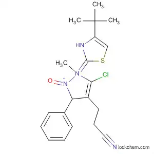 Molecular Structure of 184837-19-2 (1H-Pyrazole-4-propanenitrile,
5-chloro-a-[4-(1,1-dimethylethyl)-2(3H)-thiazolylidene]-1-methyl-b-oxo-3
-phenyl-)