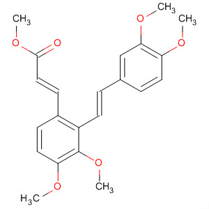 Molecular Structure of 184850-60-0 (2-Propenoic acid,
3-[2-[(1E)-2-(3,4-dimethoxyphenyl)ethenyl]-3,4-dimethoxyphenyl]-,
methyl ester, (2E)-)