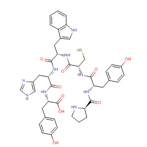 Molecular Structure of 184889-21-2 (L-Tyrosine, L-prolyl-L-tyrosyl-L-cysteinyl-L-tryptophyl-L-histidyl-)