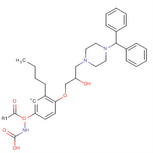 Molecular Structure of 184947-45-3 (Carbamic acid,
[4-[3-[4-(diphenylmethyl)-1-piperazinyl]-2-hydroxypropoxy]phenyl]-, butyl
ester)