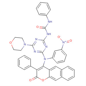 Molecular Structure of 184949-24-4 (Urea,
N-[4-(4-morpholinyl)-6-[(3-nitrophenyl)(2-oxo-3-phenyl-2H-naphtho[2,3-
b]pyran-4-yl)amino]-1,3,5-triazin-2-yl]-N'-phenyl-)