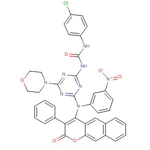Molecular Structure of 184949-47-1 (Urea,
N-(4-chlorophenyl)-N'-[4-(4-morpholinyl)-6-[(3-nitrophenyl)(2-oxo-3-phen
yl-2H-naphtho[2,3-b]pyran-4-yl)amino]-1,3,5-triazin-2-yl]-)