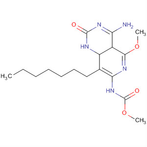 Molecular Structure of 184949-80-2 (Carbamic acid,
(4-amino-8-heptyl-1,2-dihydro-5-methoxy-2-oxopyrido[4,3-d]pyrimidin-7
-yl)-, methyl ester)