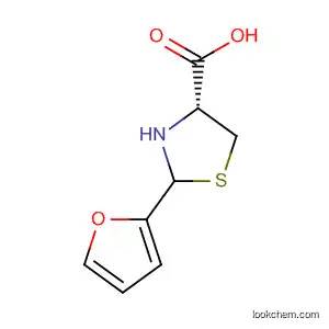 Molecular Structure of 185017-90-7 (4-Thiazolidinecarboxylic acid, 2-(2-furanyl)-, (4R)-)