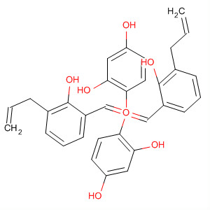 Molecular Structure of 185031-24-7 (1,3-Benzenediol,
4,4'-[oxybis[[6-hydroxy-5-(2-propenyl)-3,1-phenylene]methylene]]bis-)