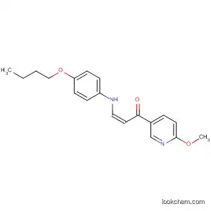 Molecular Structure of 185110-99-0 (2-Propen-1-one, 3-[(4-butoxyphenyl)amino]-1-(6-methoxy-3-pyridinyl)-,
(Z)-)
