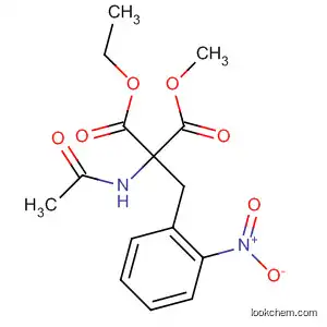 Molecular Structure of 185122-72-9 (Propanedioic acid, (acetylamino)[(2-nitrophenyl)methyl]-, ethyl methyl
ester)