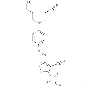 Molecular Structure of 185154-92-1 (4-Isothiazolecarbonitrile,
5-[[4-[butyl(2-cyanoethyl)amino]phenyl]azo]-3-(methylsulfonyl)-)