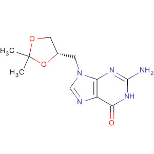 Molecular Structure of 185197-55-1 (6H-Purin-6-one,
2-amino-9-[(2,2-dimethyl-1,3-dioxolan-4-yl)methyl]-1,9-dihydro-, (S)-)