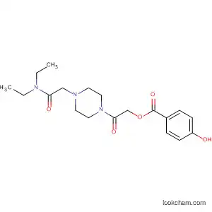 Molecular Structure of 185547-19-7 (Benzoic acid, 4-hydroxy-,
2-[4-[2-(diethylamino)-2-oxoethyl]-1-piperazinyl]-2-oxoethyl ester)