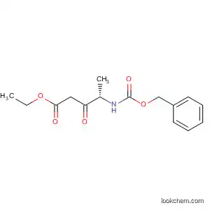 Molecular Structure of 185548-79-2 (Pentanoic acid, 3-oxo-4-[[(phenylmethoxy)carbonyl]amino]-, ethyl ester,
(S)-)