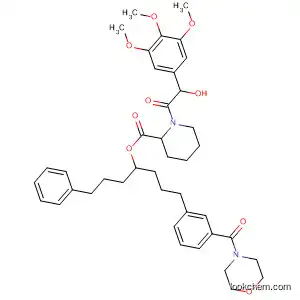 Molecular Structure of 188615-35-2 (2-Piperidinecarboxylic acid, 1-[oxo(3,4,5-trimethoxyphenyl)acetyl]-,
4-[3-(4-morpholinylcarbonyl)phenyl]-1-(3-phenylpropyl)butyl ester, (2S)-)