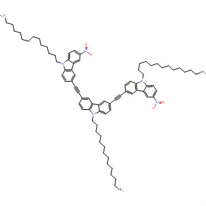 Molecular Structure of 188740-75-2 (9H-Carbazole,
3,6-bis[(6-nitro-9-tetradecyl-9H-carbazol-3-yl)ethynyl]-9-tetradecyl-)