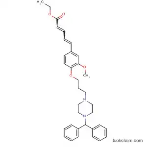 Molecular Structure of 188742-17-8 (2,4-Pentadienoic acid,
5-[4-[3-[4-(diphenylmethyl)-1-piperazinyl]propoxy]-3-methoxyphenyl]-,
ethyl ester)