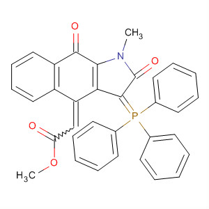 Molecular Structure of 188754-60-1 (Acetic acid,
[1,2,3,9-tetrahydro-1-methyl-2,9-dioxo-3-(triphenylphosphoranylidene)-4
H-benz[f]indol-4-ylidene]-, methyl ester)