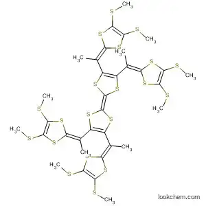 Molecular Structure of 188772-32-9 (1,3-Dithiole,
2-[4,5-bis[1-[4,5-bis(methylthio)-1,3-dithiol-2-ylidene]ethyl]-1,3-dithiol-2-
ylidene]-4,5-bis[1-[4,5-bis(methylthio)-1,3-dithiol-2-ylidene]ethyl]-)