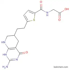 Molecular Structure of 188846-52-8 (Glycine,
N-[[5-[2-(2-amino-1,4,5,6,7,8-hexahydro-4-oxopyrido[2,3-d]pyrimidin-6-
yl)ethyl]-2-thienyl]carbonyl]-)