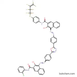 Molecular Structure of 188858-39-1 (2-Naphthalenecarboxamide,
4-[[4-[5-[4-[[3-[[(2-chlorophenyl)amino]carbonyl]-2-hydroxy-1-naphthalen
yl]azo]phenyl]-1,3,4-oxadiazol-2-yl]phenyl]azo]-N-[4-[(heptafluorobutenyl
)thio]phenyl]-3-hydroxy-)
