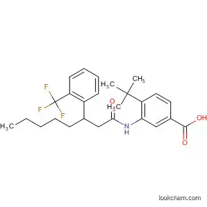 Molecular Structure of 189094-04-0 (Benzoic acid,
4-(1,1-dimethylethyl)-3-[[1-oxo-3-[2-(trifluoromethyl)phenyl]octyl]amino]-)