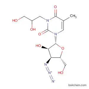Molecular Structure of 189145-38-8 (Thymidine, 3'-azido-3'-deoxy-3-(2,3-dihydroxypropyl)-)