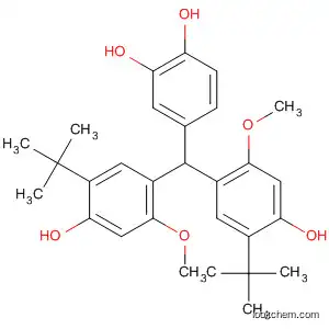 Molecular Structure of 189178-13-0 (1,2-Benzenediol,
4-[bis[5-(1,1-dimethylethyl)-4-hydroxy-2-methoxyphenyl]methyl]-)