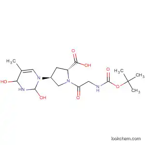 Molecular Structure of 189253-89-2 (D-Proline,
N-[(1,1-dimethylethoxy)carbonyl]glycyl-4-(3,4-dihydro-5-methyl-2,4-diox
o-1(2H)-pyrimidinyl)-, (4S)-)