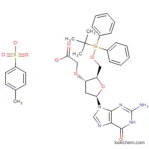 Molecular Structure of 189256-69-7 (Guanosine, 2'-deoxy-5'-O-[(1,1-dimethylethyl)diphenylsilyl]-, 3'-acetate
6-(4-methylbenzenesulfonate))