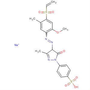 Molecular Structure of 189263-29-4 (Benzenesulfonic acid,
4-[4-[[4-(ethenylsulfonyl)-2-methoxy-5-methylphenyl]azo]-4,5-dihydro-3-
methyl-5-oxo-1H-pyrazol-1-yl]-, sodium salt)